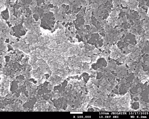 Fig 27. 5 μL of Chitosan nanoparticles visualized at 100,000x magnification 
