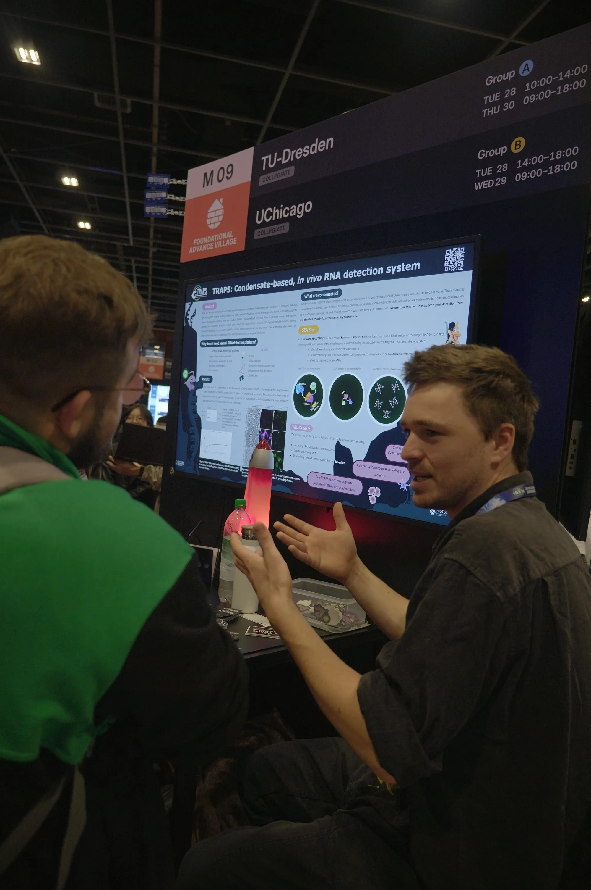 TRAPS member talking to someone at our booth