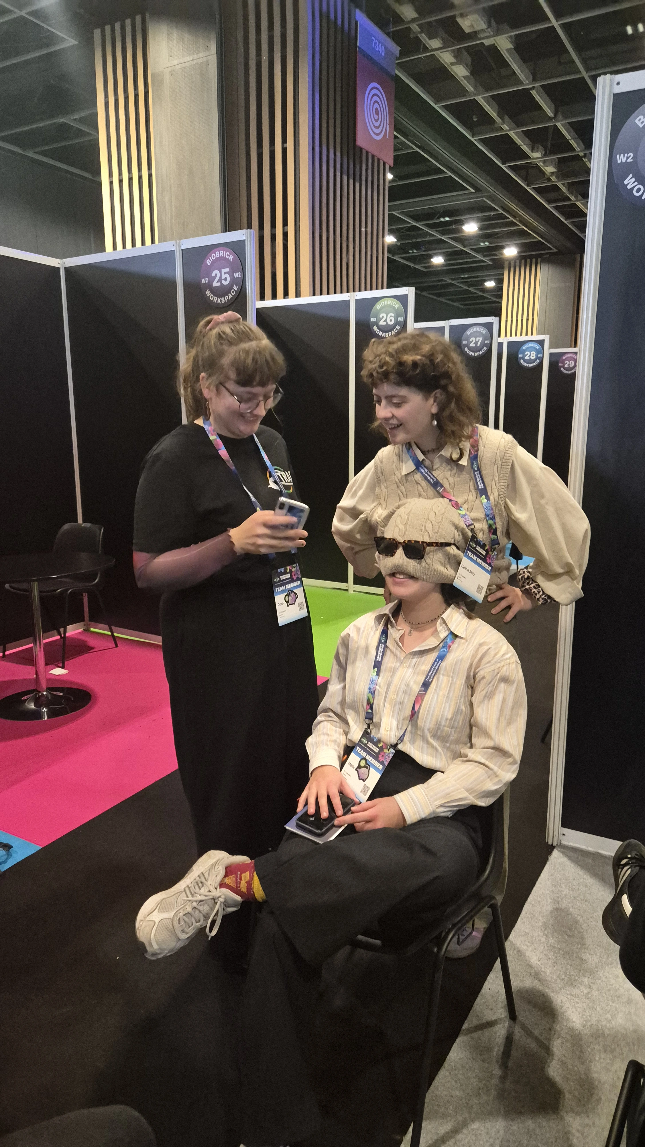 Celina, Doro and Melle waiting for the juding session.