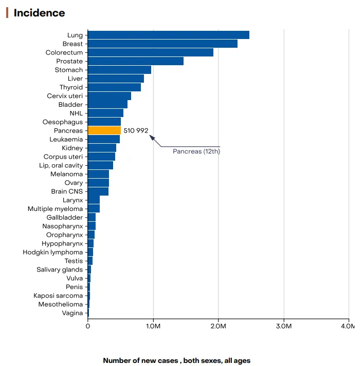 Pancreatic cancer incidence 2022