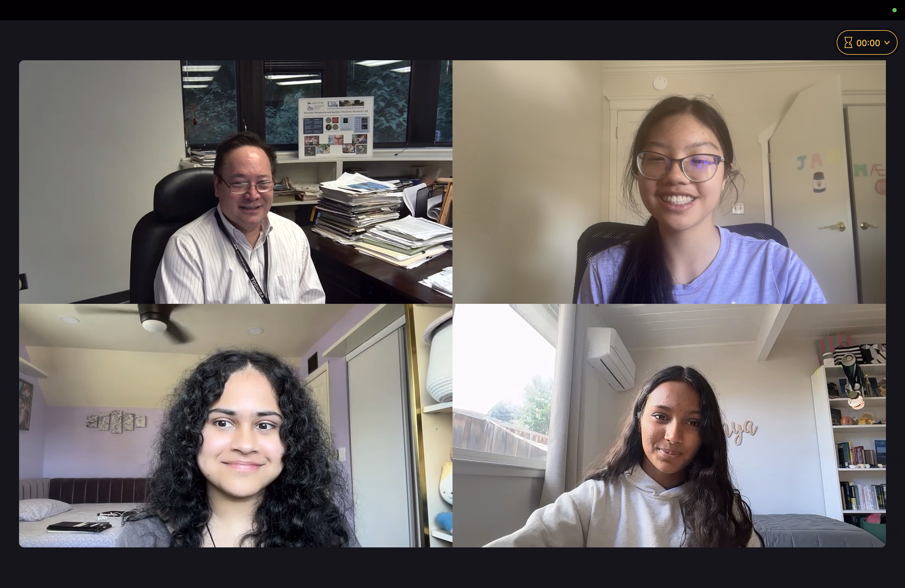 Screenshot of a zoom meeting with Andrew Gehring and members of the team.