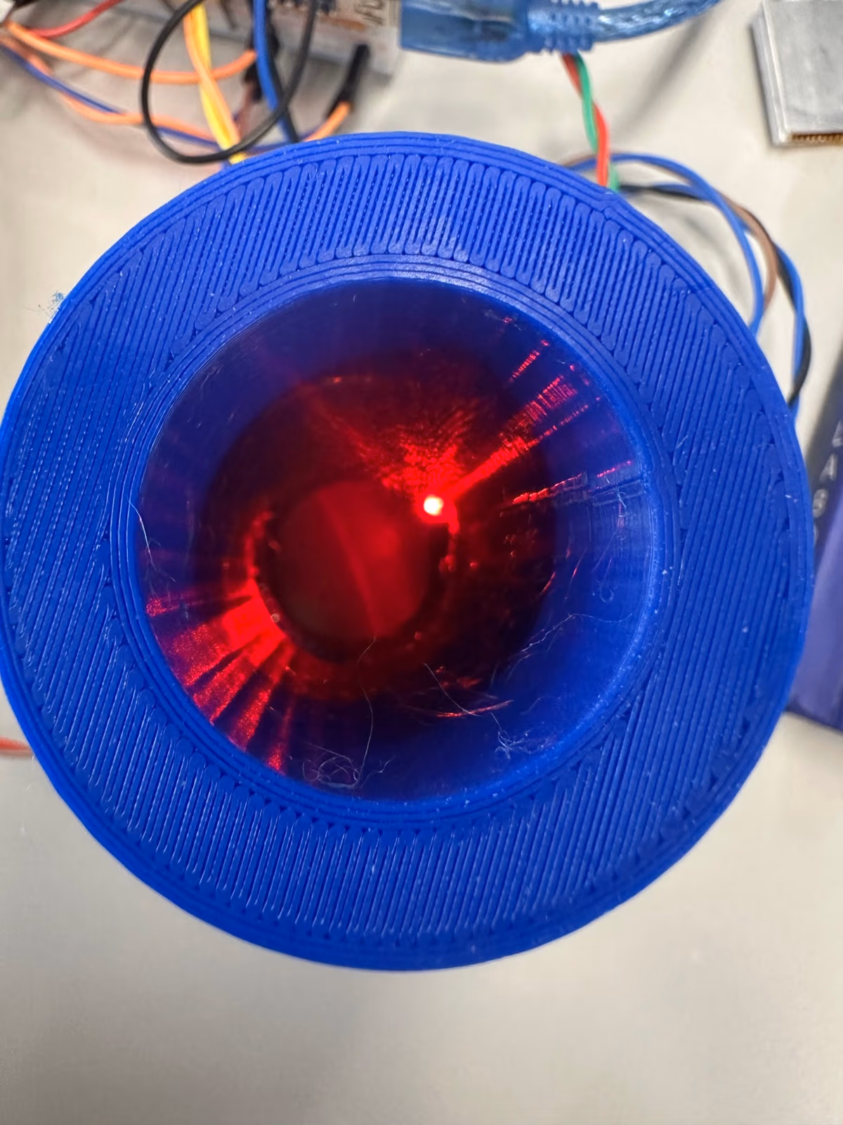 Inside of the bioreactor with the LED on
