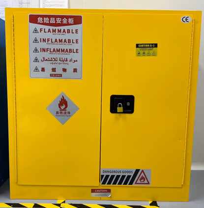 Second view of the laboratory hazardous-materials cabinet
