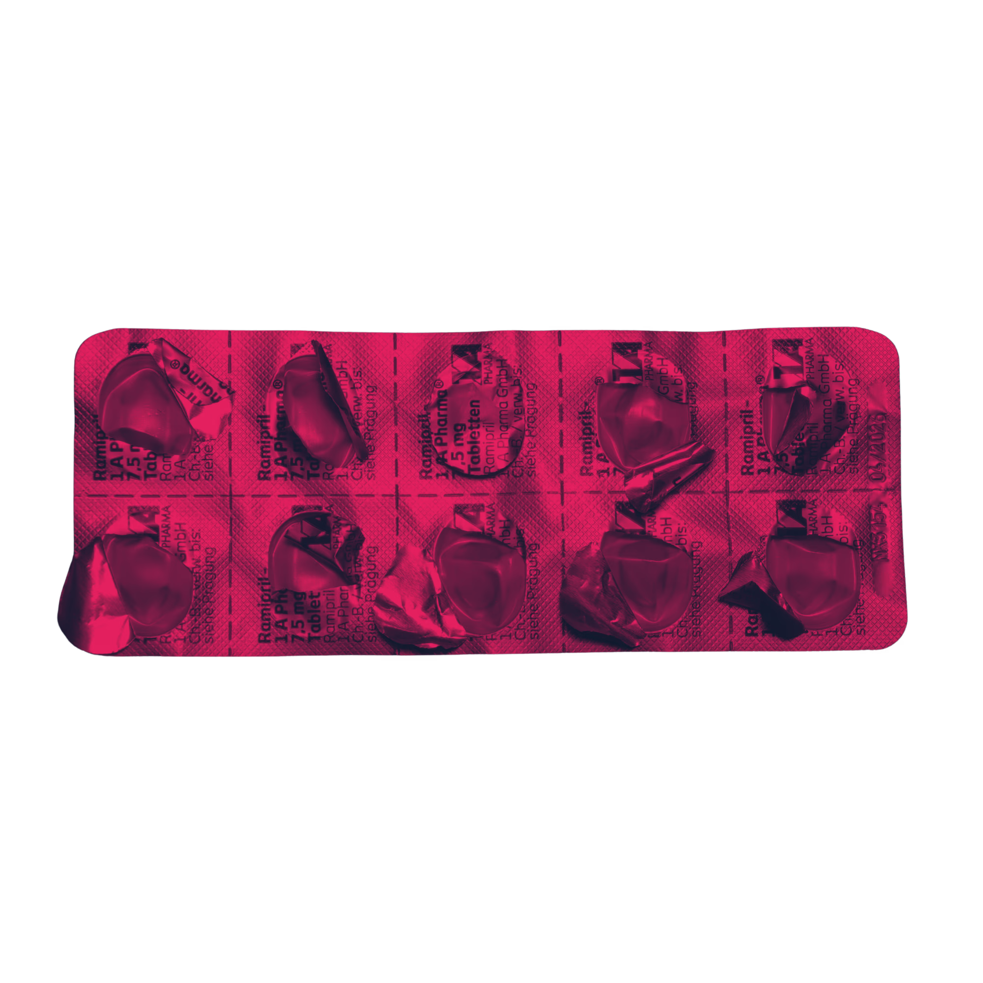 An empty blister pack, the last pill gone